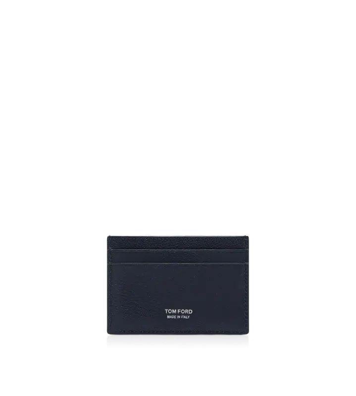 SUPPLE GRAIN LEATHER ELONGATED T LINE CLASSIC CARD HOLDER NAVY online